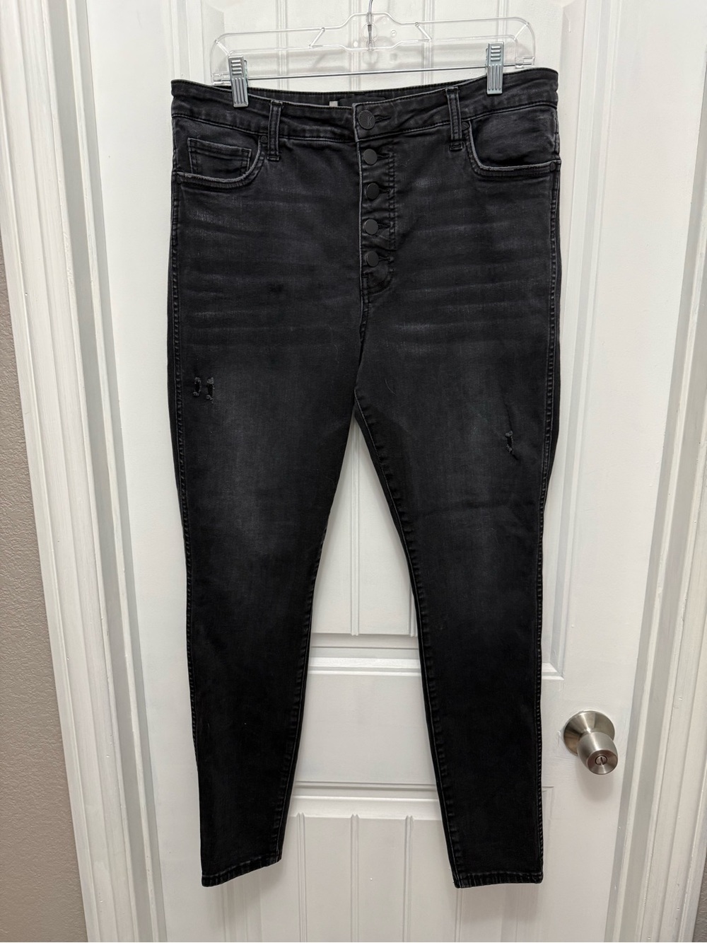Kut From The Kloth 16 W Mia High Rise Fab Ab Black Button Fly Slim Jeans (49-2)
